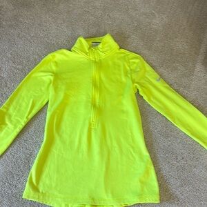 Nike dri fit quarter zip neon yellow
